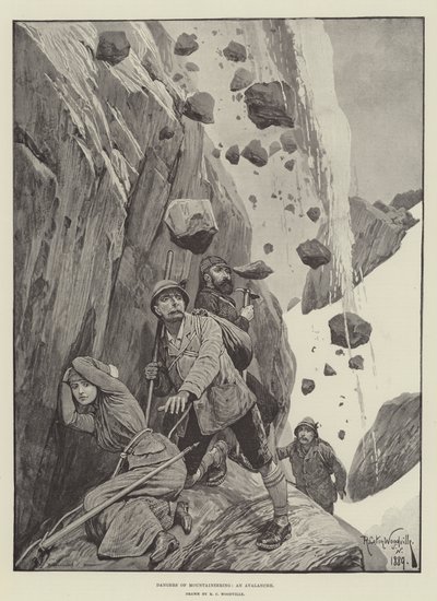 Dangers of Mountaineering, an Avalanche by Richard Caton Woodville junior